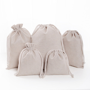Blank Cotton Linen <b>Drawstring</b> <b>Bags</b> Natural Linen Material Screen Printing Gift Craft Packaging Custom Order Accepted Zhejiang - Product Image 4