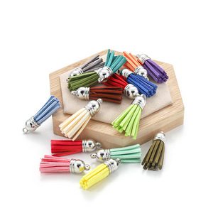 Flecos de borlas de 10x38mm, 20 piezas, accesorios decorativos para manualidades con tapa plateada, para marcapáginas, adornos, regalos - Product Image 2