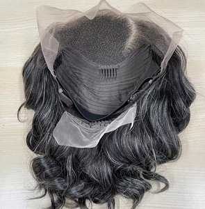 Nuovo prodotto capelli umani sale e pepe più grigio Pixe Cut Short Bob <span class=keywords><strong>parrucche</strong></span> anteriori in pizzo per donne anziane - Product Image 6