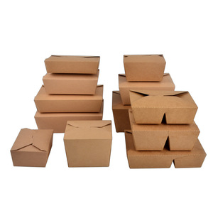 Boîte à lunch jetable en papier kraft écologique, récipient d'emballage à emporter pour <span class=keywords><strong>livraison</strong></span> de <span class=keywords><strong>fast</strong></span>-<span class=keywords><strong>food</strong></span> - Product Image 1