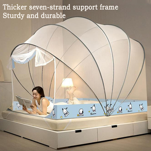 Dormitorio 360 °   <span class=keywords><strong>Mosquitera</strong></span> Plegable con Marco de Soporte de Siete Hilos de Cobertura Total, Espacio Ampliado, Puerta con Cremallera sin Instalación - Product Image 4