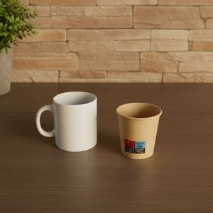Gobelets à café en carton jetables à paroi simple, durables, compostables, certifiés, personnalisables, 9 oz - Product Image 4
