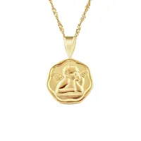 Gemnel 925 Sterling argento girocollo in oro della moneta amore catena onda di acqua oro reale collane