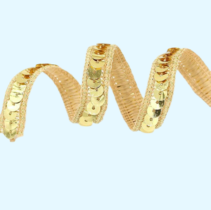 <span class=keywords><strong>12mm</strong></span> vàng bạc trắng đỏ sequin ren Ribbon TRIM <span class=keywords><strong>Webbing</strong></span> 100% <span class=keywords><strong>polyester</strong></span> thân thiện với môi Boca thương hiệu vải cưới headdress DIY - Product Image 2