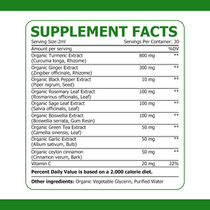 Vente en gros usine : Gouttes liquides de curcuma et de curcumine avec extrait d'ail biologique et cannelle de Ceylan biologique pour le soutien immunitaire - Product Image 5