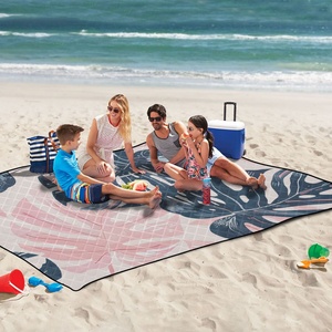Hot Sales Quilted Cloth Waterproof Picnic <b>Beach</b> Mat Puakenikeni Customs Design Camping Blanket Picnic Tote <b>Bag</b> - Product Image 6