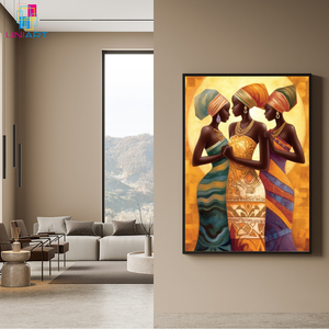 UNIART PRINTABLE ART Trois Sœurs Unies Noir Décoration Murale Art Afro-Américain Style Africain Oeuvre Impression Sur Toile Art Mural - Product Image 4