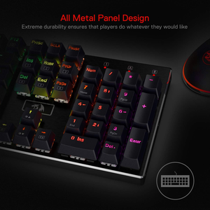 Redragon K556 RGB con <span class=keywords><strong>tastiera</strong></span> meccanica con cavo con <span class=keywords><strong>tastiera</strong></span> aggiornata e schiume assorbenti il rumore con Base di <span class=keywords><strong>tastiera</strong></span> da gioco in alluminio a caldo - Product Image 3