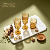 SNW Verres Vintage Originaux en Verre Couleur Unie à Motif Soldat Casse-Noisette en Relief, Gobelets Highball et Verres à Pied pour Fêtes de Noël et Bars