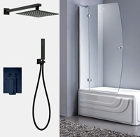 Meilleures ventes : Ensemble de douche thermostatique encastré pour salle de bain, en laiton, avec mitigeur à poignée unique, cartouche céramique et douchette à jet à bouton