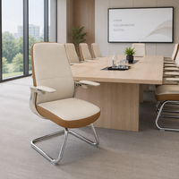 Chaise de bureau exécutive à structure en acier, accoudoirs réglables, siège coulissant, base cantilever, design ergonomique, résistante aux taches