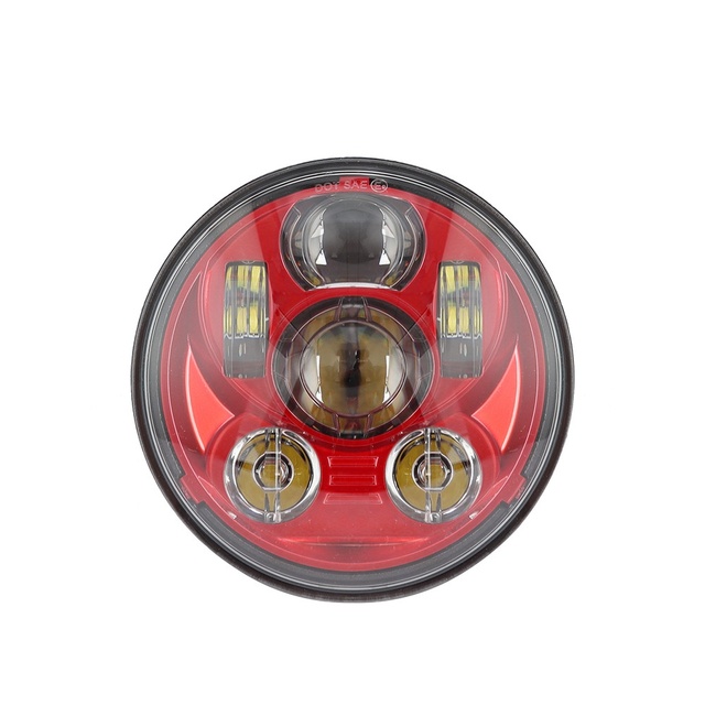 Kemauto 7-Inch Round LED Headlight with 4.5-Inch Fog Light Natural White 6000K 12V Motorcycle Aluminum Material 1 Year Warranty