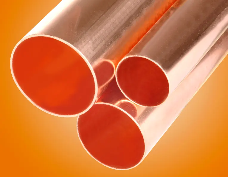 Tubo de cobre para tratamiento térmico de cobre, tubo redondo y cuadrado, modelo ASTM B111 EN13348 H62 H65 H59, C1100 C12200 C10100 T1, bronce de aluminio 99 195