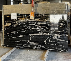 Grande dalle naturelle en titane noir pour revêtement mural, sols, comptoirs, usage hôtelier - Tonalité noir profond de luxe, haute résistance, moderne - Product Image 2