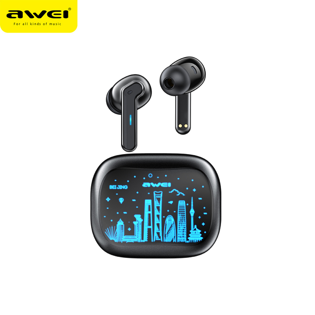 ANC Full Touchscreen Wireless Earbuds with LCD Low Latency In-Ear Gaming Headphone Digital Battery Indicator and JL Chipset