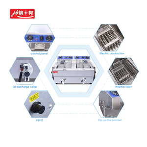<span class=keywords><strong>Friteuse</strong></span> électrique à <span class=keywords><strong>double</strong></span> chambre de grande capacité pour machine à frire à l'huile de cuisine commerciale - Product Image 5