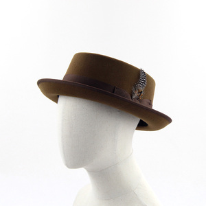 Chapeaux <span class=keywords><strong>Porkpie</strong></span> en feutre 100 % laine australienne LiHua pour hommes et femmes, multicolores, couleur personnalisable, pour usage quotidien, décontracté ou de fête - Product Image 2