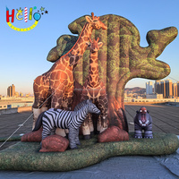 Decoración de escenario publicidad Fondo globo jirafa cebra hipopótamo animal Safari africano patio inflable signo