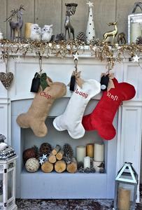 Wholesale Custom Cute New Arrival <strong>Dog</strong> Bone Shape <strong>Christmas</strong> <strong>Stockings</strong> <strong>for</strong> Home Party Hanging Decoration - Product Image 4