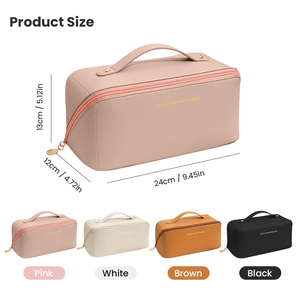 Custom Logo Waterdichte <span class=keywords><strong>Pu</strong></span> Lederen Make-Up Tas Toilettas Reizen Make-Up Tas Multifunctionele Borstel Cosmetische Tas - Product Image 4