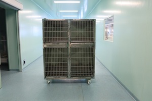 CH yüksek kalite Modern lüks 304 paslanmaz çelik katlanabilir köpek sandık veteriner hayvan kliniği kutusu basit sürüngenler plastik evcil - Product Image 6