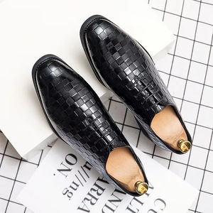 Chaussures habillées en cuir véritable de luxe pour hommes, chaussures habillées en cuir à lacets formelles, antidérapantes, imperméables, respirantes pour le bureau - Product Image 3