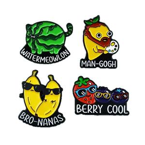 Broches créatives sur le thème des fruits, motifs amusants de dessins animés (pastèque, cochon, mangue et <span class=keywords><strong>peintre</strong></span>), accessoires en émail polyvalents - Product Image 5