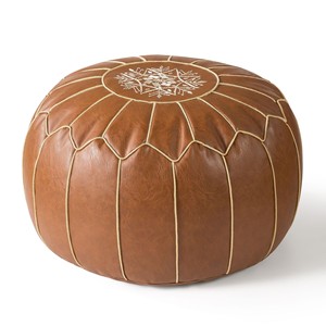 Coussin de sol marocain brodé en forme de citrouille, coussin futon paresseux, coussin de sol en cuir pour la maison, coussin de banquette pour baie vitrée, tabouret de sol tatami pour la maison - Product Image 1
