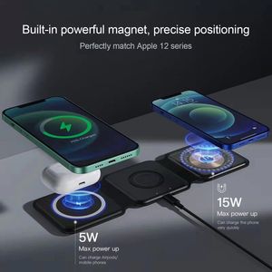Universal Wireless Charger <b>Stand</b> 15W Magnetic 3 in 1 Charger Smart Phone Watch Earphone Holder - Product Image 5