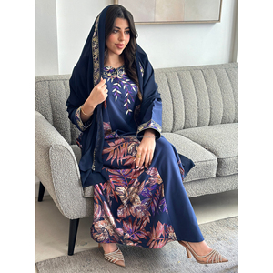 Islamique Luxueux Imprimé Broderie Emirats <span class=keywords><strong>Arabes</strong></span> <span class=keywords><strong>Unis</strong></span> Jalabiya Arabe Koweïtien Golfe Dubaï Musulman Ramadan Jalabiya - Product Image 1
