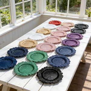 <span class=keywords><strong>Plato</strong></span> de Servir Transparente Ama Zon 2026, Decoración de Mesa, Plástico Antiguo para Bodas y Fiestas, Venta al por Mayor, 13 Pulgadas - Product Image 1