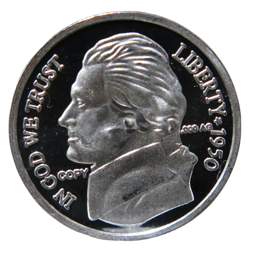 Souvenir Logam Koin 1 Gram Perak 1950 Monticello 5 Sen Koin Bulat