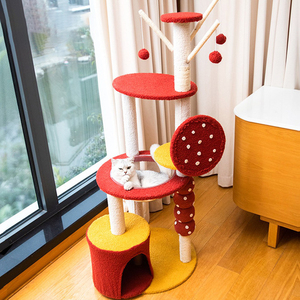 Grand arbre à chat intégré avec griffoir, plateforme de saut, corde en sisal et cabine spatiale, pour chat importé - Product Image 5