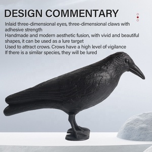 Simulación de cuervo 3D para tiro con arco, señuelo de entrenamiento de caza, disuasor de aves de PE, decoración de jardín, accesorios de tiro con arco - Product Image 2