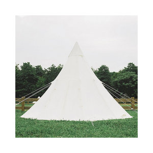Tente indienne grande, imperméable, coupe-vent, pour le camping en famille, la randonnée, tente pyramide en toile pour 4 personnes, pour adultes, pour la pêche, la randonnée - Product Image 4