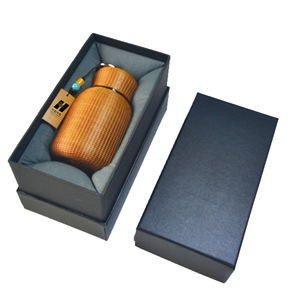 Bamboo Woven Porcelain <b>Thermos</b> Cup Handmade <b>Tea</b> Water Bottle Business Gift Customization - Product Image 5