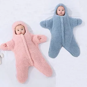 Newborn Sleeping Bags Blanket Swaddle Starfish Shape Winter Warm Baby Cocoon Cotton Wrap Blankets for Babies Sleepsack 0-6M