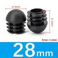 Embouts d'obturation ronds en plastique bombés Embouts de pieds de chaise Inserts de tube Bouchon Cache-poussière 13mm-76mm Noir et blanc