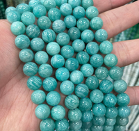 Perles rondes en amazonite naturelle de 4 mm, 6 mm, 8 mm, 10 mm, en vrac, pour la fabrication de bijoux DIY