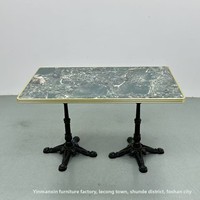 Table à manger en rotin tressé rétro, style français moderne et minimaliste, pour restaurant occidental, bistro, salon de thé, maison d'hôtes, en bambou d'extérieur