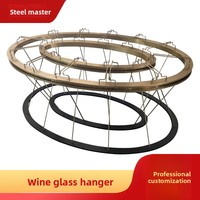 Meuble de bar suspendu moderne en acier inoxydable personnalisable pour la maison, avec porte-verres à vin inversés