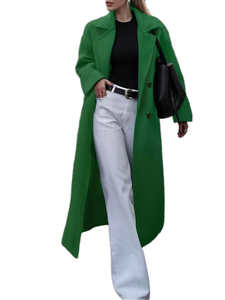 Abrigo Largo de Lana Transpirable para Mujer, Elegante y Estilizado, Cómodo y Clásico - Product Image 1