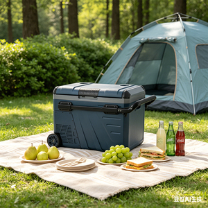 Réfrigérateur-congélateur portable 35L sur chariot avec protection basse tension pour <span class=keywords><strong>camping</strong></span>-<span class=keywords><strong>car</strong></span>, camion et activités de plein air - Product Image 6