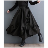 Nouvelle jupe-culotte froncée taille haute en mélange de coton, style gothique sombre, coupe large, amincissante, modèle court 2026