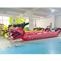 Course de bateau-dragon gonflable interactive pour 5 personnes en plein air, jeu sportif de team building avec concept de ballon