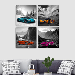 Poster de voiture Décor Noir et Blanc Art Mural Encadré Art de voiture pour Teen Boys Bedroom Decor Sports canvas Posters and prints - Product Image 2