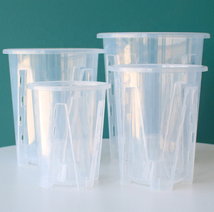 4 5.5 7 इंच मोटी प्लास्टिक साफ पारदर्शी गोल फलानोप्सिस ऑर्किड का सांस फिसलने वाला उद्यान संयंत्र ऑर्किड पॉट - Product Image 2