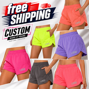 Shorts Deportivos de Verano Personalizados para Mujer, Shorts Suaves de Secado Rápido, Cintura Elástica Alta, Ropa Informal para Fitness y Jogging - Product Image 1