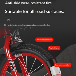 Vélo pour enfants de 3 à 6 ans, garçons et filles, roues clignotantes de <span class=keywords><strong>12</strong></span> <span class=keywords><strong>pouces</strong></span>, roues d'apprentissage, panier avec frein V, fourche à suspension - Product Image 3