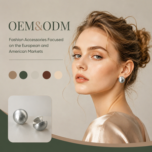 ต่างหูแบบหนีบ ทรงกลม ชุบเงิน ขัดเงา แบบ OEM ODM ขายส่ง ต่างหูโลหะทรงกลมมีพื้นผิวสำหรับผู้หญิง - Product Image 1